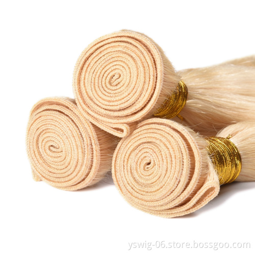 Wholesale Unprocessed Remy Virgin Original 613# Blonde Brazilian Body Wave Human Hair with Closure
